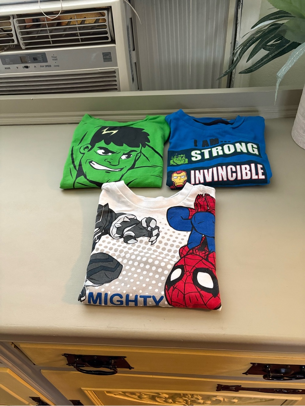Kids Superhero T-Shirt Set - Green, Blue, White